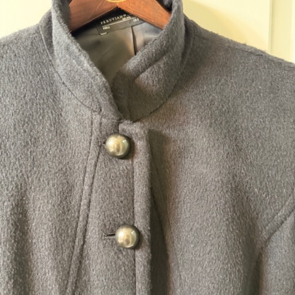 Peruvian Connection Black Alpaca Maxi Winter Dress Coat Size 2 - Picture 8 of 9